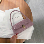 Luna Croc-Embossed Shoulder Bag