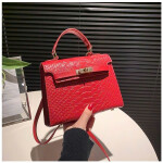 Aria Croc-Embossed Top-Handle Bag