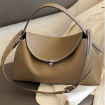 Serene Curve Soft Leather Shoulder Bag