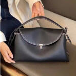 Serene Curve Soft Leather Shoulder Bag