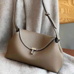 Serene Curve Soft Leather Shoulder Bag