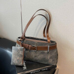 Vintage Canvas Belted Shoulder Bag