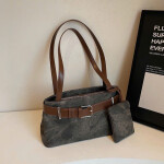 Vintage Canvas Belted Shoulder Bag